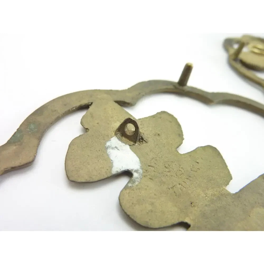 Vintage Good Luck Long Life Chinese Brass Character Trivet Wall Decor